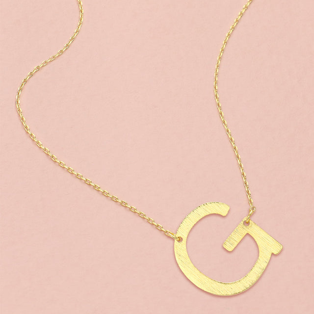 Madeline Love Gold, ~G~ -G- Gold Dipped Initial Monogram Pendant Necklace - Necklaces