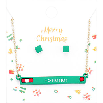 Madeline Love Multi, Worn Gold Hohoho Merry Christmas Cube Resin Pendant Necklace - Necklaces
