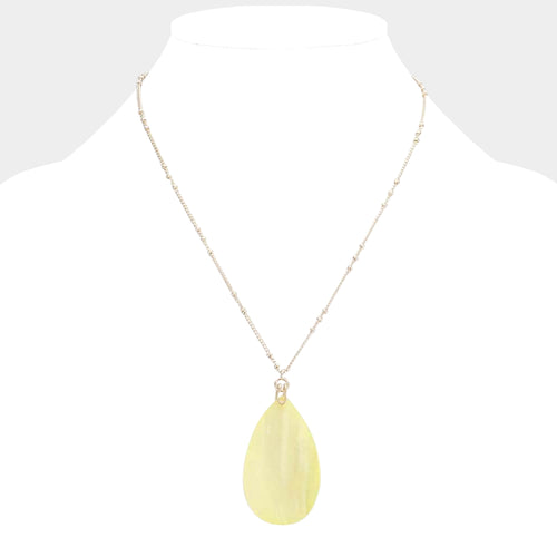 Genuine Shell Pendant Necklace - Yellow