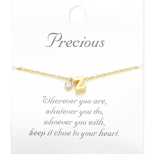 Madeline Love Matte gold -Z- Monogram Monogram Initial Pendant Necklace - Necklaces