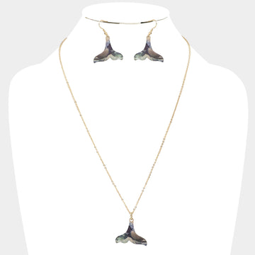 Madeline Love Gold Patterned Whale Tail Pendant Necklace - Necklaces