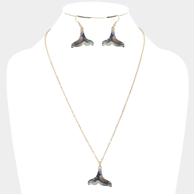 Madeline Love Gold Patterned Whale Tail Pendant Necklace - Necklaces