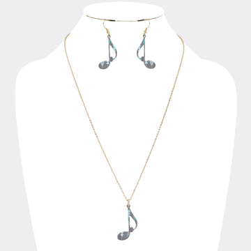 Madeline Love Gold Patterned Music Note Pendant Necklace - Necklaces