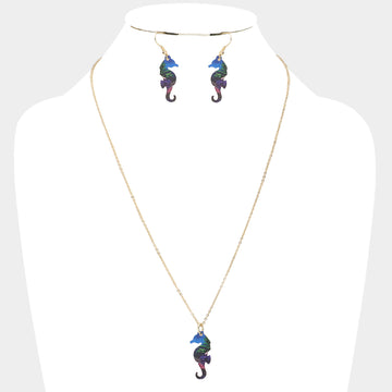 Madeline Love Gold Patterned Seahorse Pendant Necklace - Necklaces