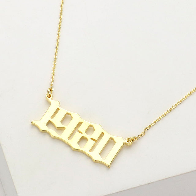 Madeline Love Gold Gold Dipped 1980 Birth Year Plate Pendant Necklace - Necklaces