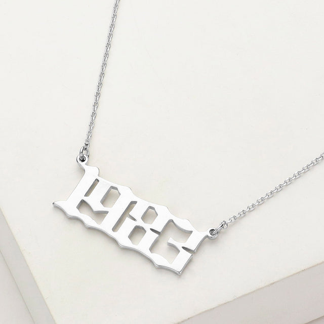 Madeline Love Rhodium White Gold Dipped 1983 Birth Year Plate Pendant Necklace - Necklaces