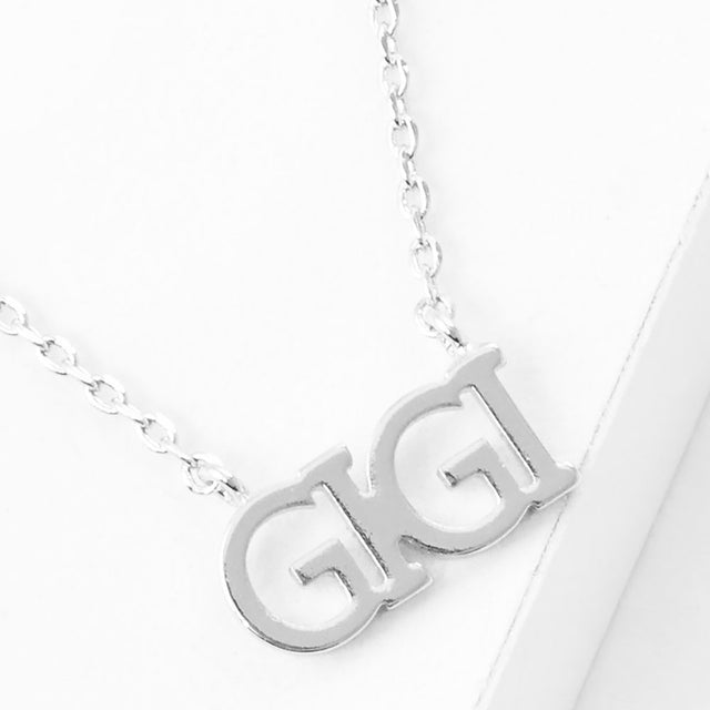 Madeline Love Rhodium GIGI White Gold Dipped Metal Message Pendant Necklace - Necklaces