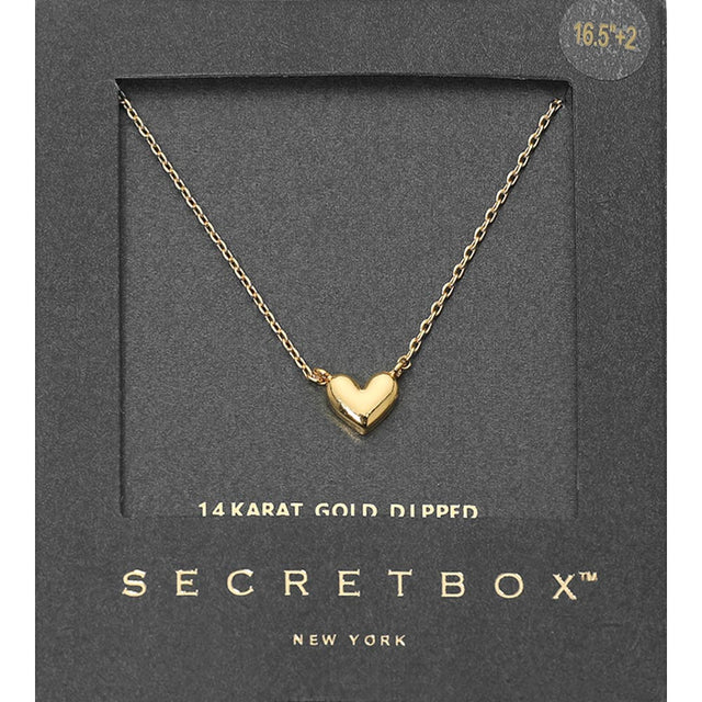 Madeline Love Gold SECRET BOX_14K Gold Dipped Heart Pendant Necklace - Hair Accessories