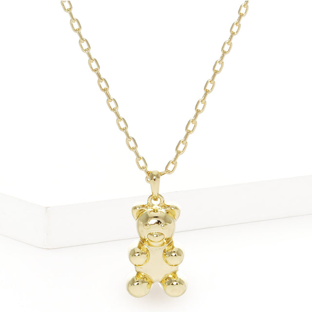 Madeline Love Gold Gold Dipped Metal Bear Pendant Necklace - Necklaces