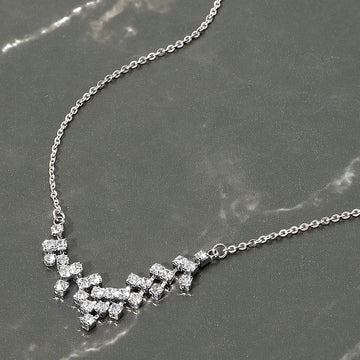 Madeline Love Clear, Rhodium Brass Metal Rhinestone Pendant Necklace - Necklaces