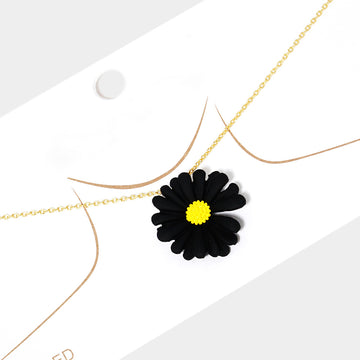 Madeline Love Black Gold Dipped Bloom Flower Pendant Necklace - Necklaces