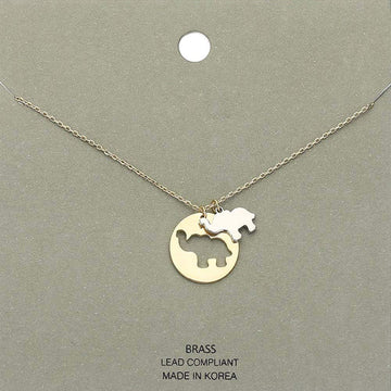 Madeline Love Gold, Matte Rhodium Brass Metal Camel Pendant Necklace - Necklaces