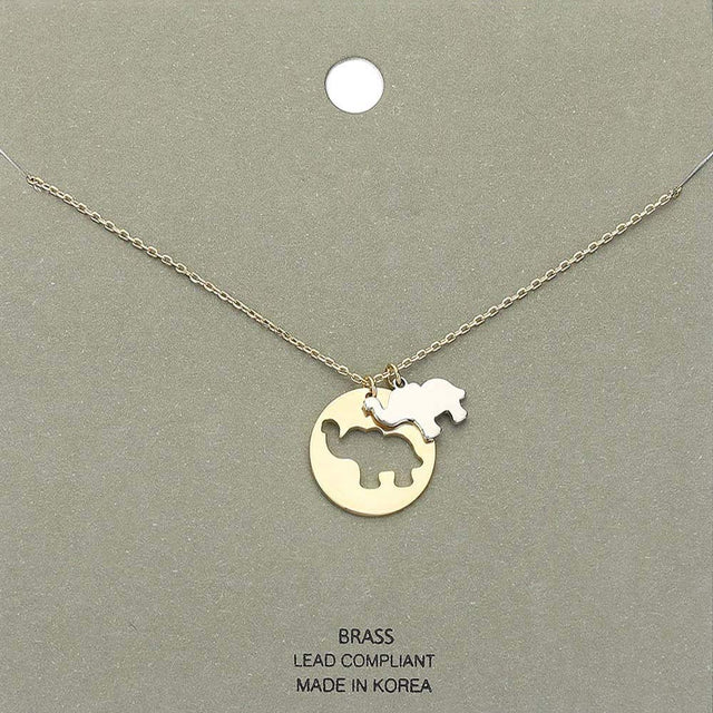 Madeline Love Gold, Matte Rhodium Brass Metal Camel Pendant Necklace - Necklaces