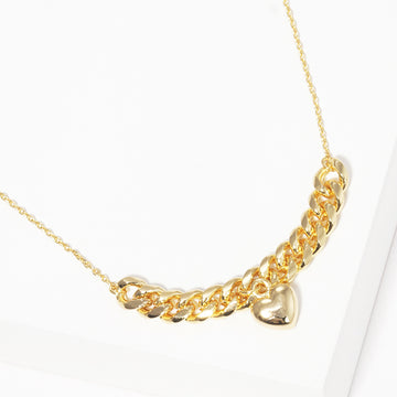 Madeline Love Gold Gold Dipped Metal Chain Detailed Heart Pendant Necklace - Necklaces