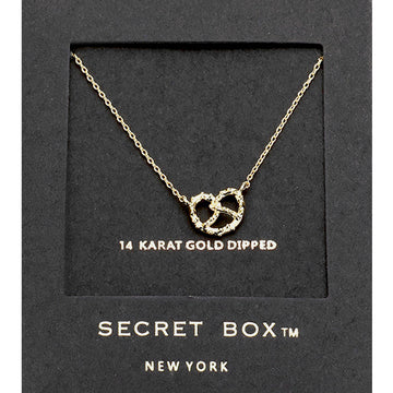 Madeline Love Gold SECRET BOX_14K Gold Dipped Pretzel Pendant Necklace - Necklaces