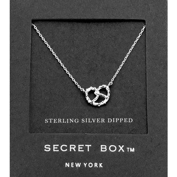 Madeline Love Silver SECRET BOX_Sterling Silver Dipped Pretzel Pendant Necklace - Necklaces