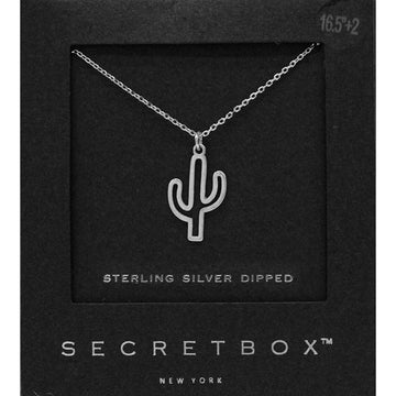 Madeline Love Silver SECRET BOX_Sterling Silver Dipped Cactus Pendant Necklace - Necklaces