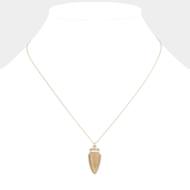 Madeline Love Neutral Semi Precious Stone Arrow Pendant Necklace - Necklaces