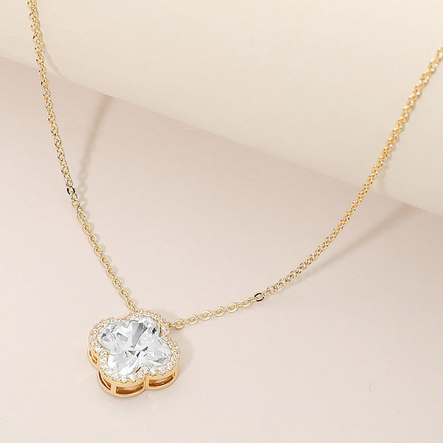 Madeline Love Gold CZ Quatrefoil Pendant Necklace
