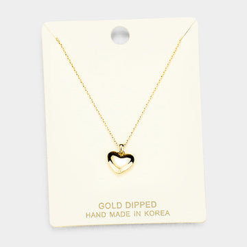 Madeline Love Gold Gold Dipped Metal Heart Pendant Necklace - Necklaces
