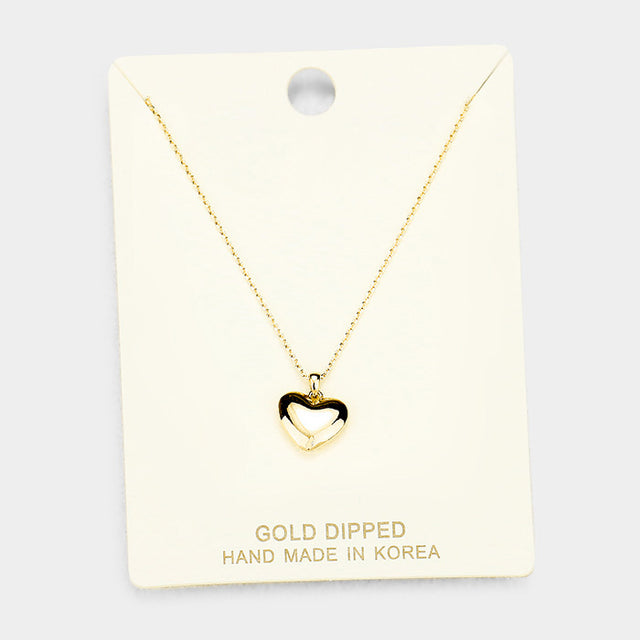 Madeline Love Gold Gold Dipped Metal Heart Pendant Necklace - Necklaces