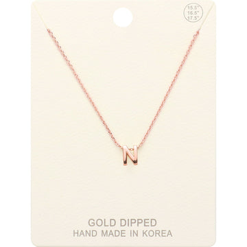 Madeline Love Rose Gold -N- Gold Dipped Initial Monogram Metal Pendant Necklace - Necklaces