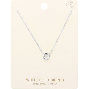 Madeline Love Rhodium -O- White Gold Dipped Initial Monogram Metal Pendant Necklace - Necklaces