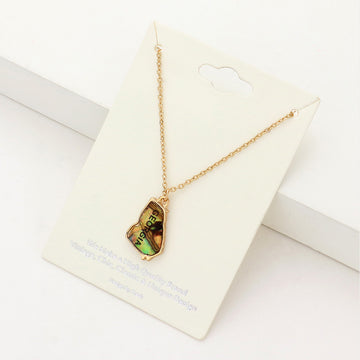 Madeline Love Abalone, Gold Georgia State Map Abalone Pendant Necklace - Necklaces