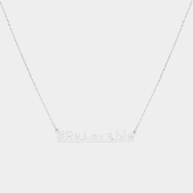 Madeline Love Worn Silver #Be lovable Message Pendant Necklace - Necklaces