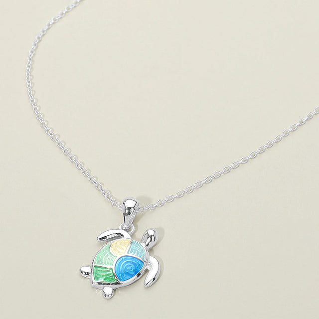 Madeline Love Multi, Silver Sea Turtle Charm Pendant Necklace - Jewelry
