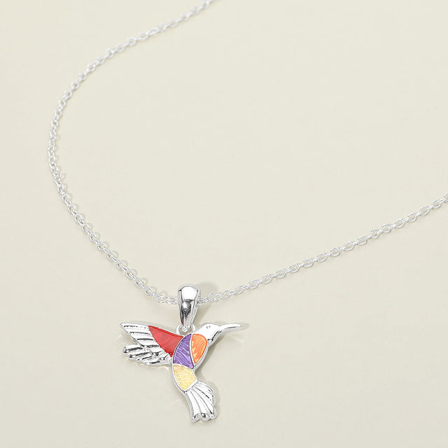 Madeline Love Multi, Silver Hummingbird Charm Pendant Necklace - Jewelry