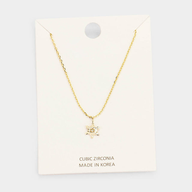 Madeline Love Gold CZ Cubic Zirconia Turtle Pendant Necklace - Jewelry