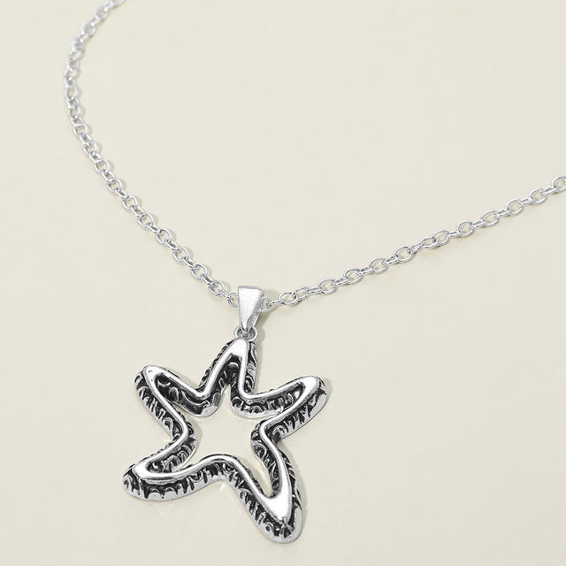 Madeline Love Antique Silver Antique Metal Open Starfish Pendant Necklace - Jewelry