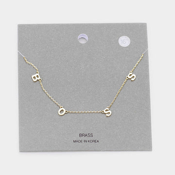 Madeline Love Gold Brass Metal Boss Pendant Necklace - Necklaces