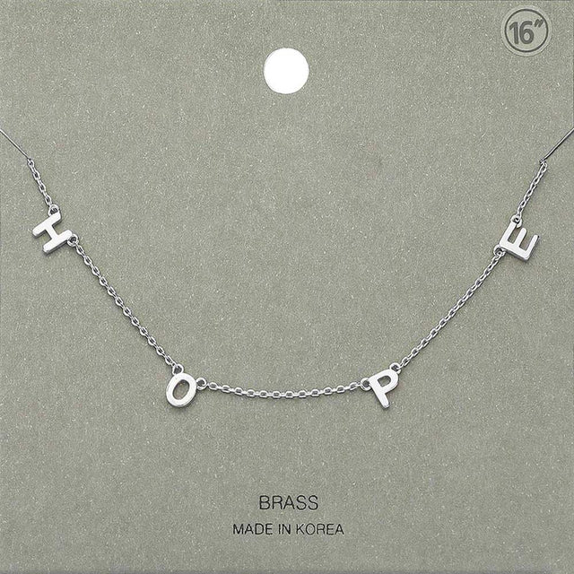 Madeline Love Rhodium Brass Metal Hope Pendant Necklace - Necklaces