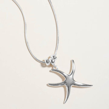 Madeline Love Rhodium Metal Starfish Pendant Necklace - Necklaces