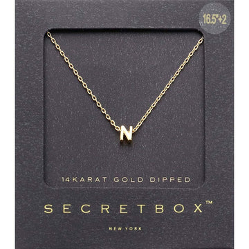 Madeline Love ~N~ -N- SECRET BOX_14K Gold Dipped Initial Monogram Pendant Necklace - Necklaces