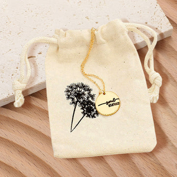 Madeline Love Gold SOUL SISTER Engraved Disc Pendant Necklace Gift Bag Set - Necklaces