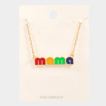 Madeline Love Multi mama Enamel Message Pendant Necklace - Necklaces