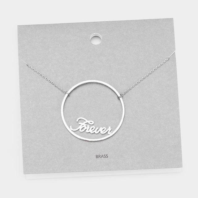 Madeline Love Rhodium Brass Forever Pendant Necklace - Necklaces