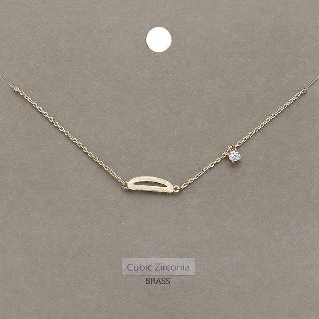 Madeline Love Clear, Gold D Brass Metal Cubic Zirconia Initial Monogram Pendant Necklace - Jewelry