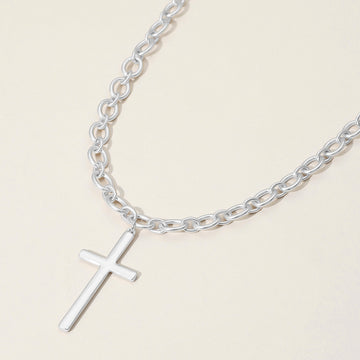 Madeline Love Silver Metal Cross Pendant Necklace - Necklaces