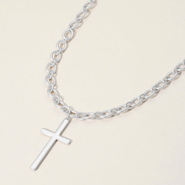 Madeline Love Silver Metal Cross Pendant Necklace - Necklaces