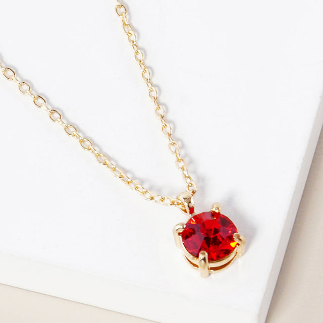 Madeline Love Gold, Orange July - Birthstone Pendant Necklace - Jewelry