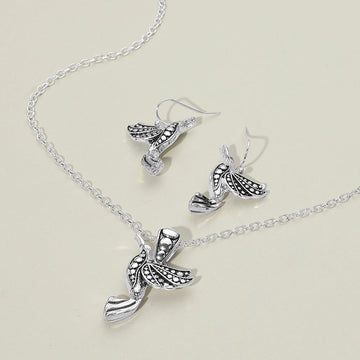 Madeline Love Antique Silver Antique Metal Bird Pendant Necklace - Necklaces