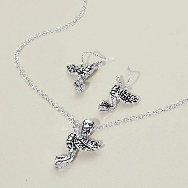Madeline Love Antique Silver Antique Metal Bird Pendant Necklace - Necklaces