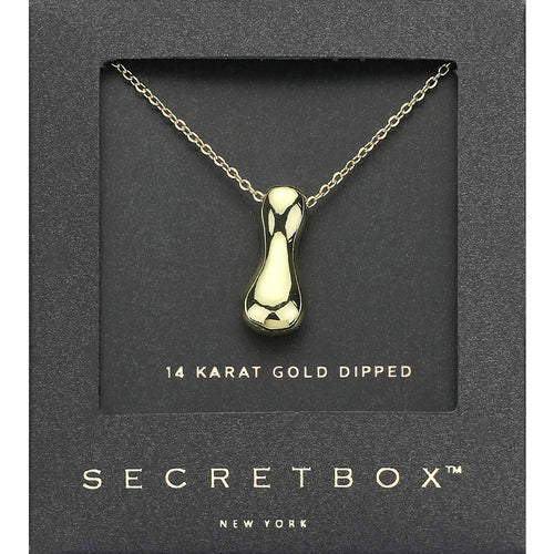 SECRET BOX_ -I- 14K Gold Dipped Bubble Initial Monogram Pendant Necklace - Gold