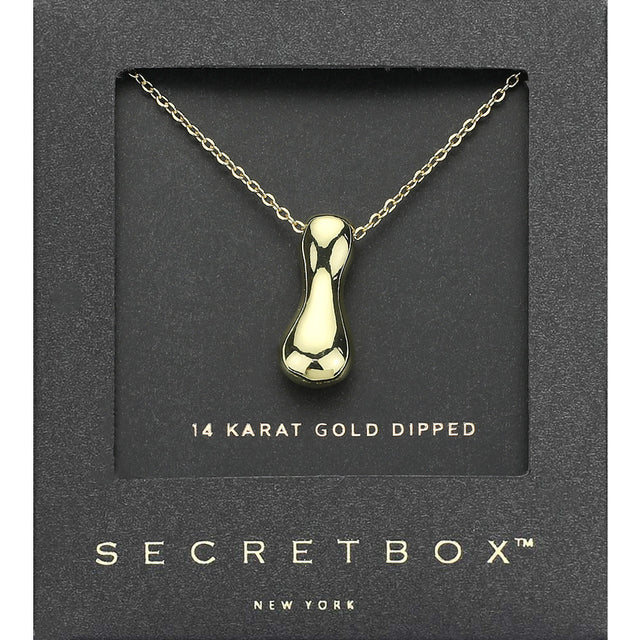 Madeline Love Gold SECRET BOX_ -I- 14K Gold Dipped Bubble Initial Monogram Pendant Necklace - Jewelry