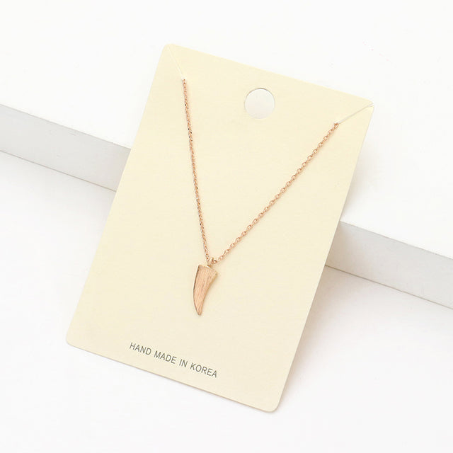 Madeline Love Rose Gold Metal Horn Pendant Necklace - Necklaces