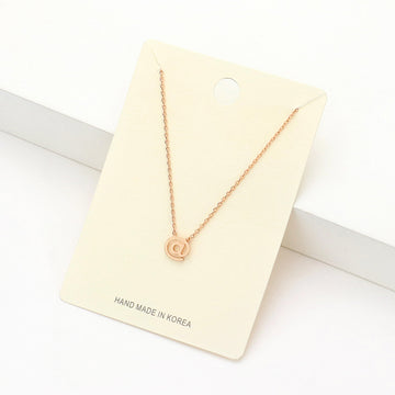 Madeline Love Rose Gold Textured Matte Metal AT Symbol Pendant Necklace - Necklaces